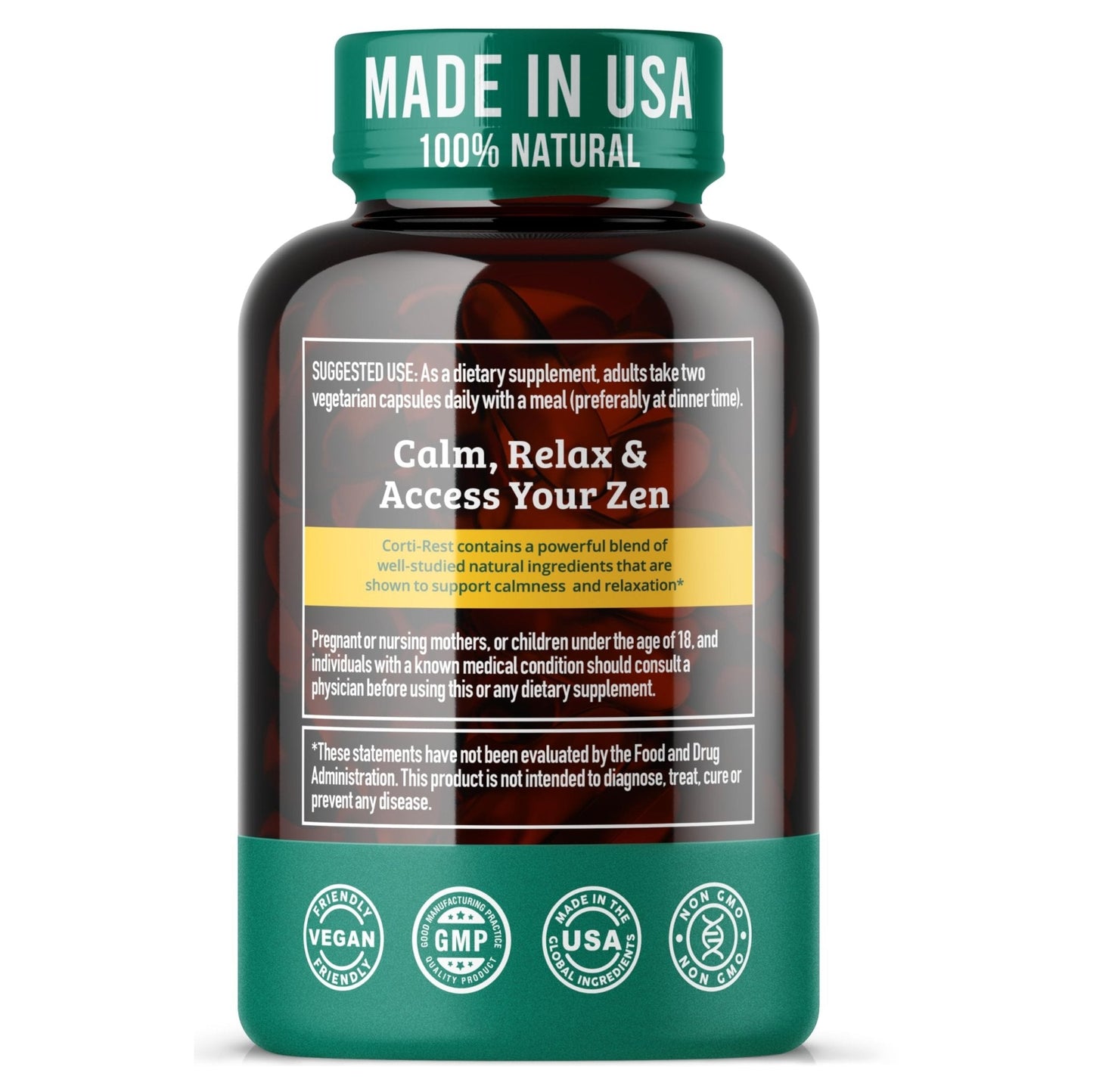 Cortisol Reducer & Adrenal Support Supplement–Natural Stress Relief with Ashwagandha KSM-66, Magnesium Glycinate & Citrate, L-Theanine, Rhodiola, Apigenin, Turmeric & Vitamin D3–Calm Mood & Relaxation - Maple Wellness Supplements