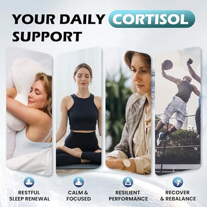 Cortisol Supplements for Women & Men, 18 in 1 Stress & Mood Support Drops with Magnesium 480mg, GABA, Ashwagandha, L-Theanine & Phosphatidylserine, for Relaxation & Sleep, Lemon Raspberry Flavor 60mL - Maple Wellness Supplements