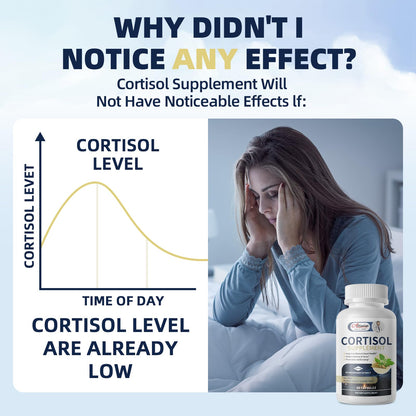 Cortisol Supplements for Women & Men,High Cortisol Reducer, Manager, Detox, Lower and Control,with Magnesium, Ashwagandha,Rhodiola, L-Theanine for Mood,Focus,Sleep - Maple Wellness Supplements