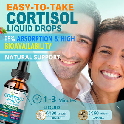 Cortisol Supplements for Women,19-in-1 Cortisol Supplement Liquid Drops w/Magnesium,L-Theanine,Ashwagandha,Omega-3, High Absorption Hormone Balanced for Women Drops - Sleep Focus Mood, Non-GMO - Maple Wellness Supplements