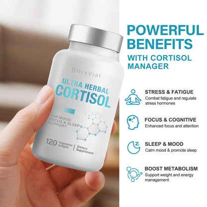 Cortisol Supplements for Women/Men, Cortisol Reducer with Ashwagandha, Rhodiola Rosea, L-Theanine, Support Hormone Balance, Stress & Sleep - Maple Wellness Supplements