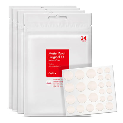 COSRX Acne Pimple Patch (96) Absorbing Hydrocolloid Original 3 Size Patches for Blemishes and Zits Cover - Maple Wellness Supplements