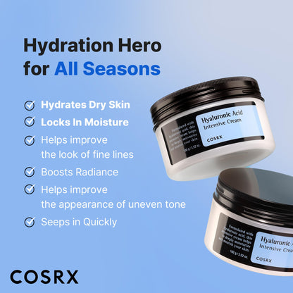 COSRX Hyaluronic Acid Moisturizing Cream, Long-lasting Hydration, Rich Moisturizer for Sensitive Skin 3.52 oz / 100g - Maple Wellness Supplements