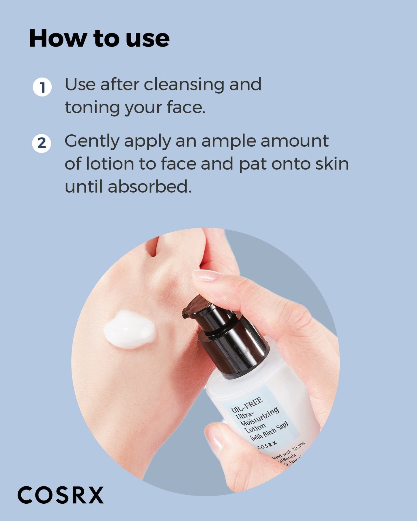 COSRX Oil Free Lotion with Birch Sap, Daily Acne Facial Moisturizer, Hydrating Moisturizer for All Skin Types, Korean Skin Care, 3.38 fl.oz / 100ml - Maple Wellness Supplements