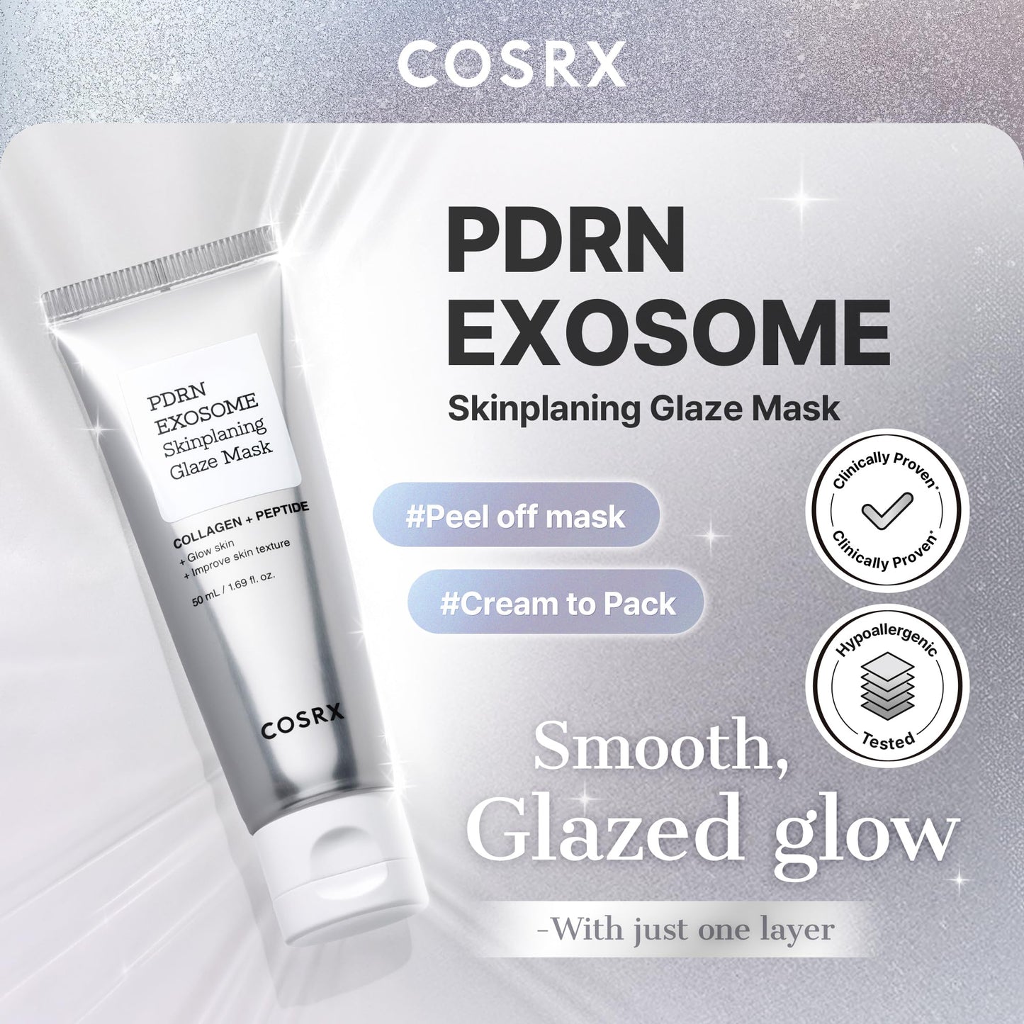 COSRX PDRN EXOSOME Glaze Wrapping Mask with SALMON DNA PDRN, Instant Glow, Easy Peel-Off Overnight Mask for Glass Skin, Firmness, Elasticity & Skin Texture Care, Mothers day gift, Korean Skin Care - Maple Wellness Supplements