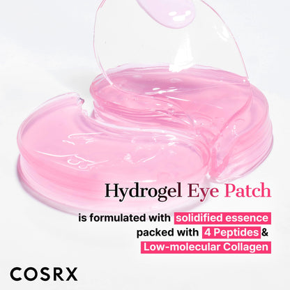 COSRX Pink Peptides Collagen Hydrogel Eye Patch for Puffy Eyes and Dark Circles, Under Eye Mask, 60 Under Eye Patches, Korean Skin Care - Maple Wellness Supplements