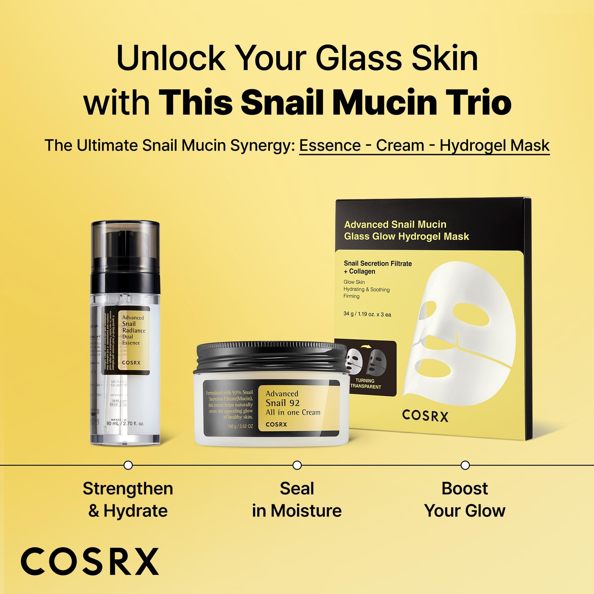 COSRX Snail Mucin 74% + Niacinamide 5% Dual Essence, Anti Aging Face Serum for Dull Skin, Sensitive Skin, Korean Skin Care, 2.70 fl.oz / 80ml - Maple Wellness Supplements