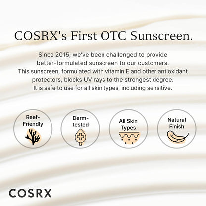 COSRX Vitamin E Vitalizing Sunscreen,SPF 50 Broad Spectrum Face Sunscreen, Lightweight - Maple Wellness Supplements