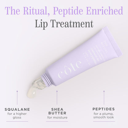 Cote Beauty’s The Ritual Lip Moisturizer for Women with Peptides, Shea Butter & Cocoa Butter for Soft & Supple Lips, Softens, and Soothes, Vegan & Cruelty-Free, 0.33 Fl Oz - Maple Wellness Supplements
