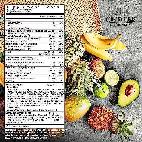Country Farms Liquid Multivitamin, Vitamins and Minerals for Immune Support and Energy, Herbal Blend, Vegan - Maple Wellness Supplements