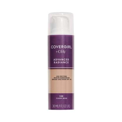COVERGIRL Advanced Radiance Age-Defying Foundation Makeup, Classic Beige, 1 oz (Packaging May Vary) - Maple Wellness Supplements