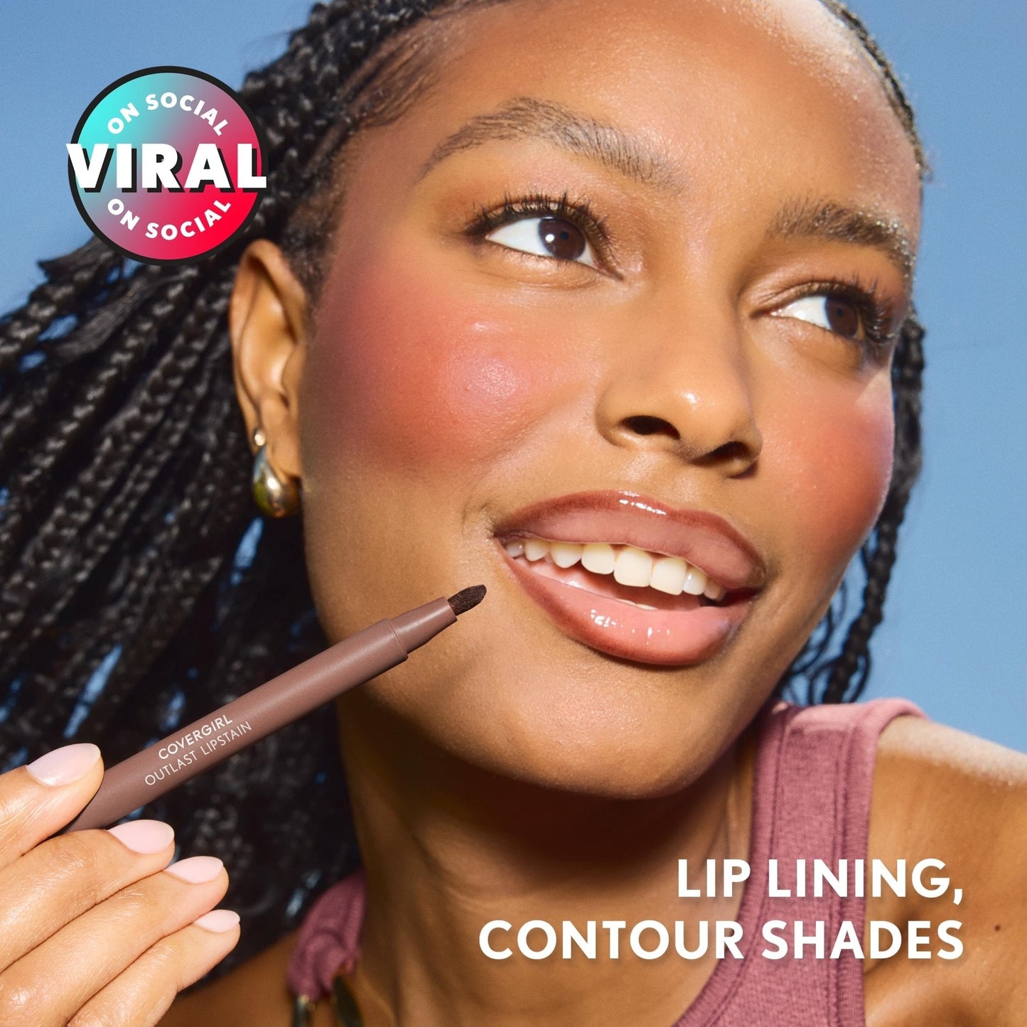 Covergirl Outlast Lipstain, 72 Iconic Darling, Smooth Application, Precise Pen-Like Tip, Transfer-Proof, Satin Stained Finish, Vegan Formula, 0.06oz - Maple Wellness Supplements