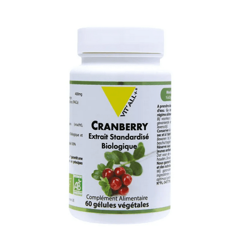 Cranberry BIO Extrait standardisé 400 mg 60 gélules VIT'ALL+ - Maple Wellness Supplements