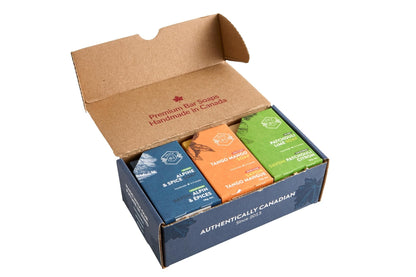 Crate 61 Organics, Handmade in Canada, Plant Based Cold Process Natural Bar Soap, With Premium Essential Oils, Dry Skin, Pack of 6 (For Him) - Maple Wellness Supplements