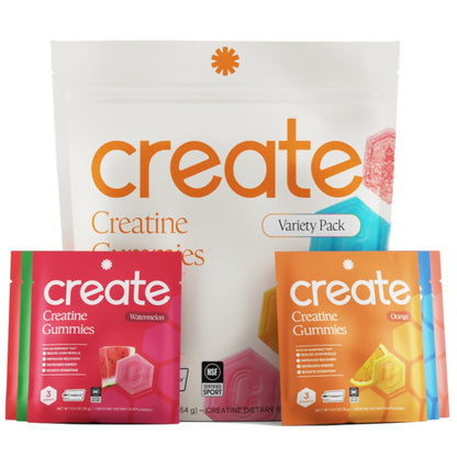 Create Creatine Gummies for Men & Women – NSF Certified, Made with Creapure Creatine Monohydrate, Great Tasting, Anti-Melting Formula, 30ct Standup Pouch, 90 Gummies (Variety Pack) - Maple Wellness Supplements