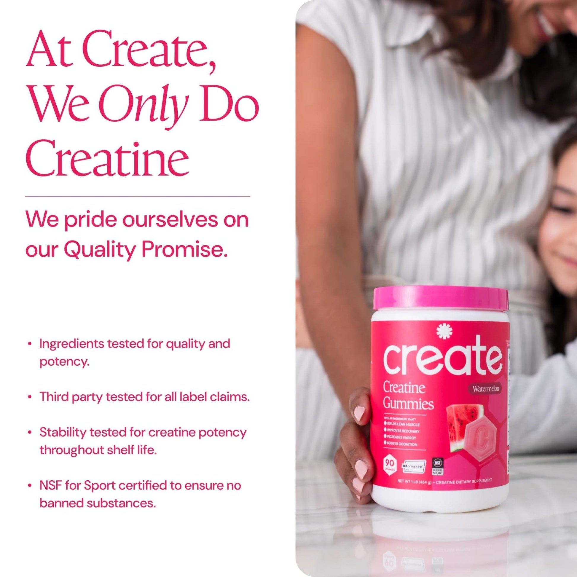 Create Creatine Monohydrate Gummies for Men & Women, Boost Focus, Strength, and Endurance, Anti-Melting Formula, Vegan, Gluten-Free, Non-GMO - Maple Wellness Supplements