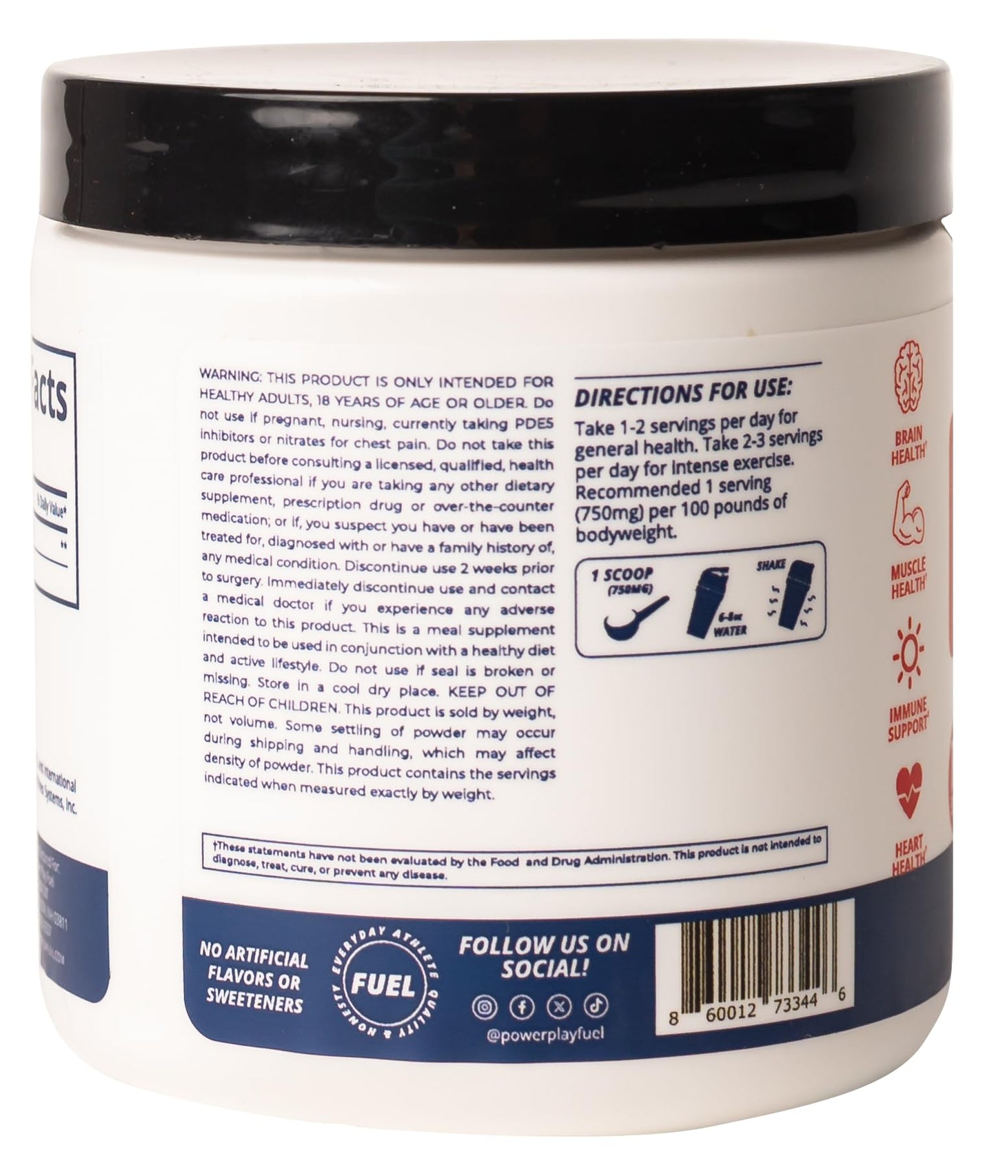 CREATINE HCl Powder for Men and Women, Muscle Strength, Brain Performance, Heart Health & Immune Support - Raw Tart Taste, 90 Servings - Maple Wellness Supplements