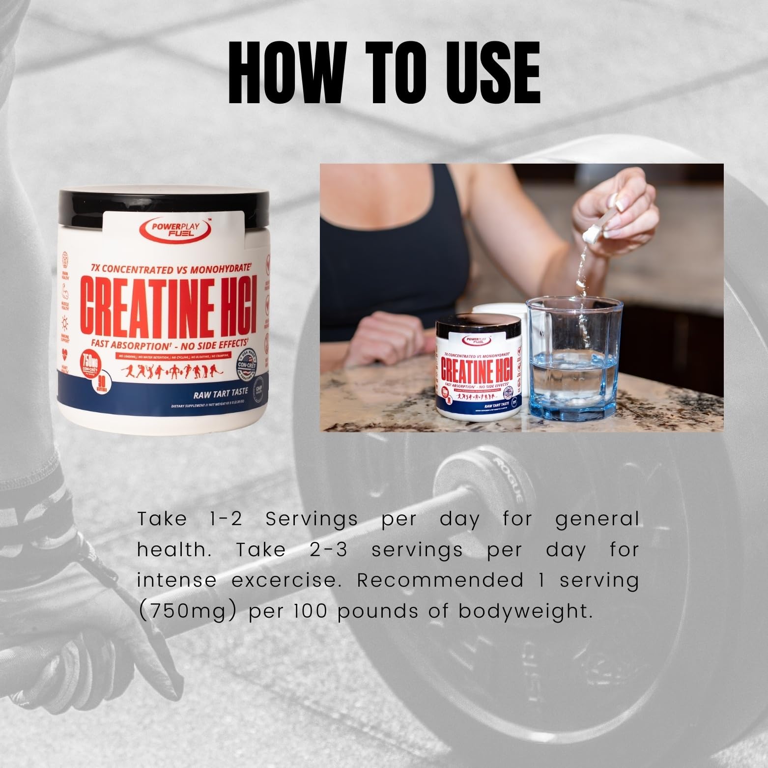 CREATINE HCl Powder for Men and Women, Muscle Strength, Brain Performance, Heart Health & Immune Support - Raw Tart Taste, 90 Servings - Maple Wellness Supplements