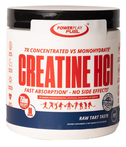CREATINE HCl Powder for Men and Women, Muscle Strength, Brain Performance, Heart Health & Immune Support - Raw Tart Taste, 90 Servings - Maple Wellness Supplements