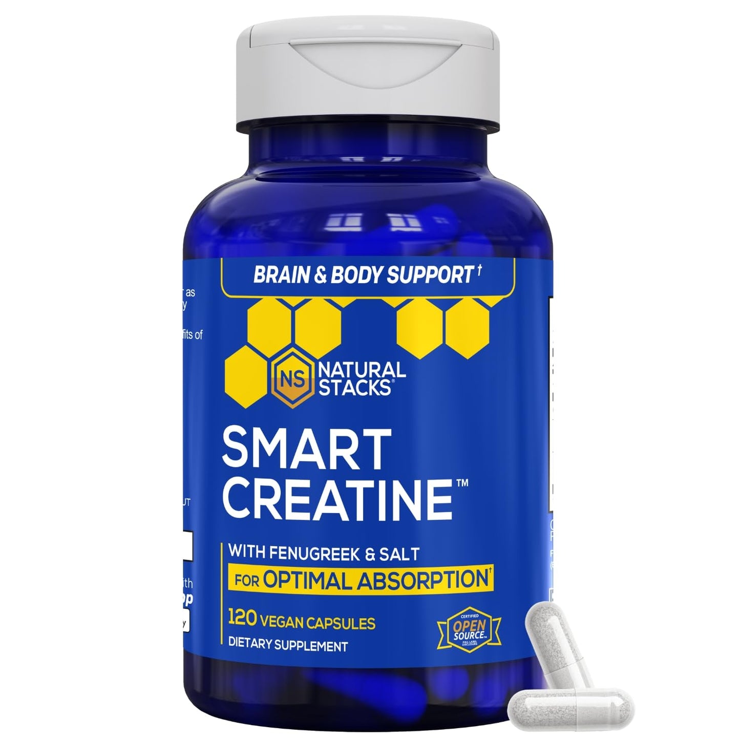 Creatine Monohydrate - 2500mg Creatine Pills - 450mg Fenugreek Extract & 250mg Himalayan Pink Salt - Supports Brain Health, Endurance & Muscle Building - Advanced Absorption Formula - 120 Capsules - Maple Wellness Supplements