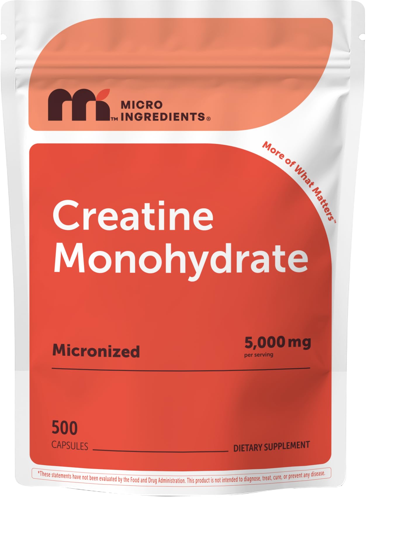 Creatine Monohydrate 5,000mg, 500 Capsules | Pure Creatine Pills – Micronized + Unflavored Powder Source, Easy Absorption | Keto, Non-GMO - Maple Wellness Supplements