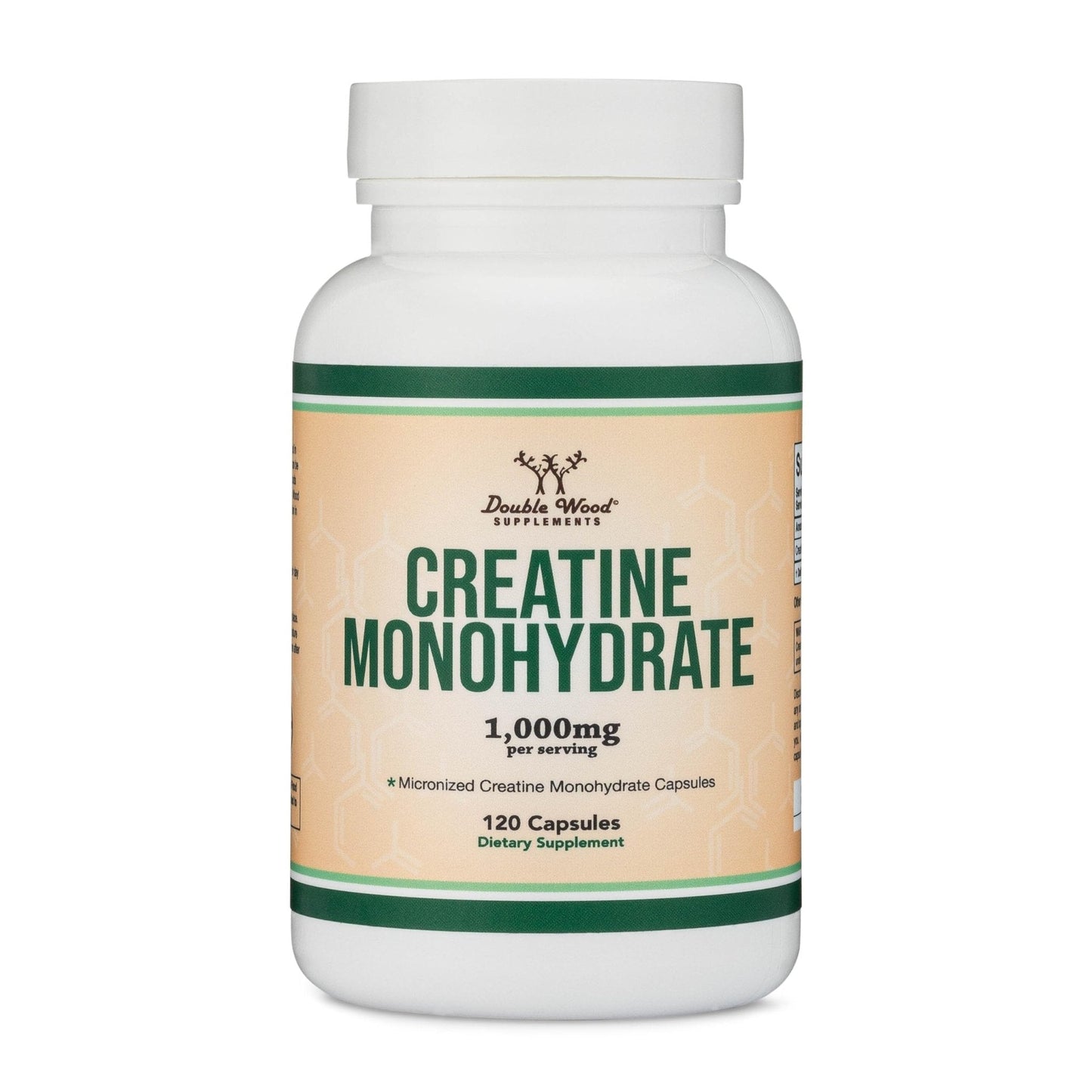 Creatine Monohydrate Capsules - 1g per Serving, 120 Count - No Fillers, Vegan Safe, Non-GMO, Gluten Free by Double Wood - Maple Wellness Supplements