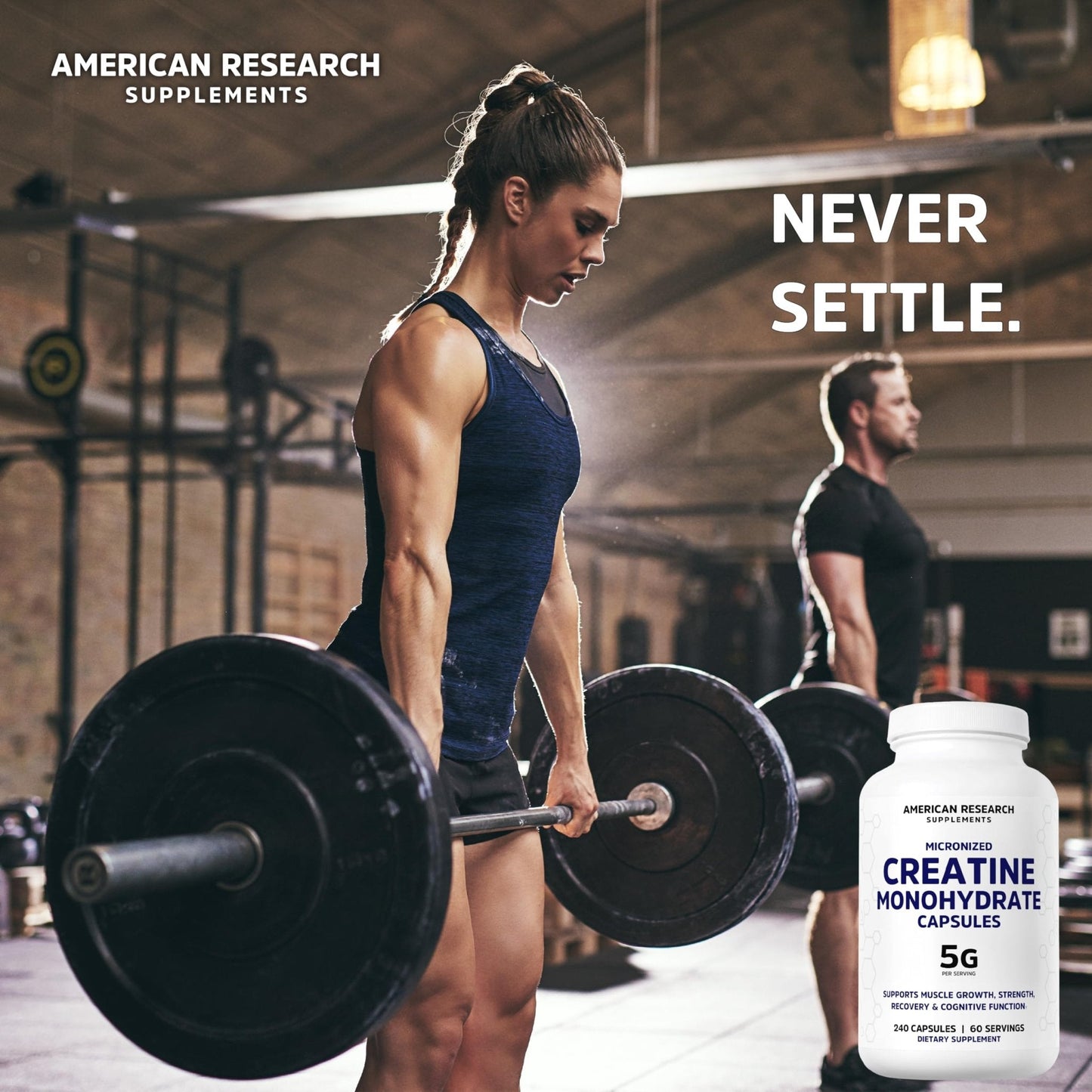 Creatine Monohydrate Capsules 5G | 60 Servings | Vegan | 4 Caps per Serving | Micronized Creatine Pills 5000mg | 240 Capsules | Creatine Pills For Men & Women - Maple Wellness Supplements