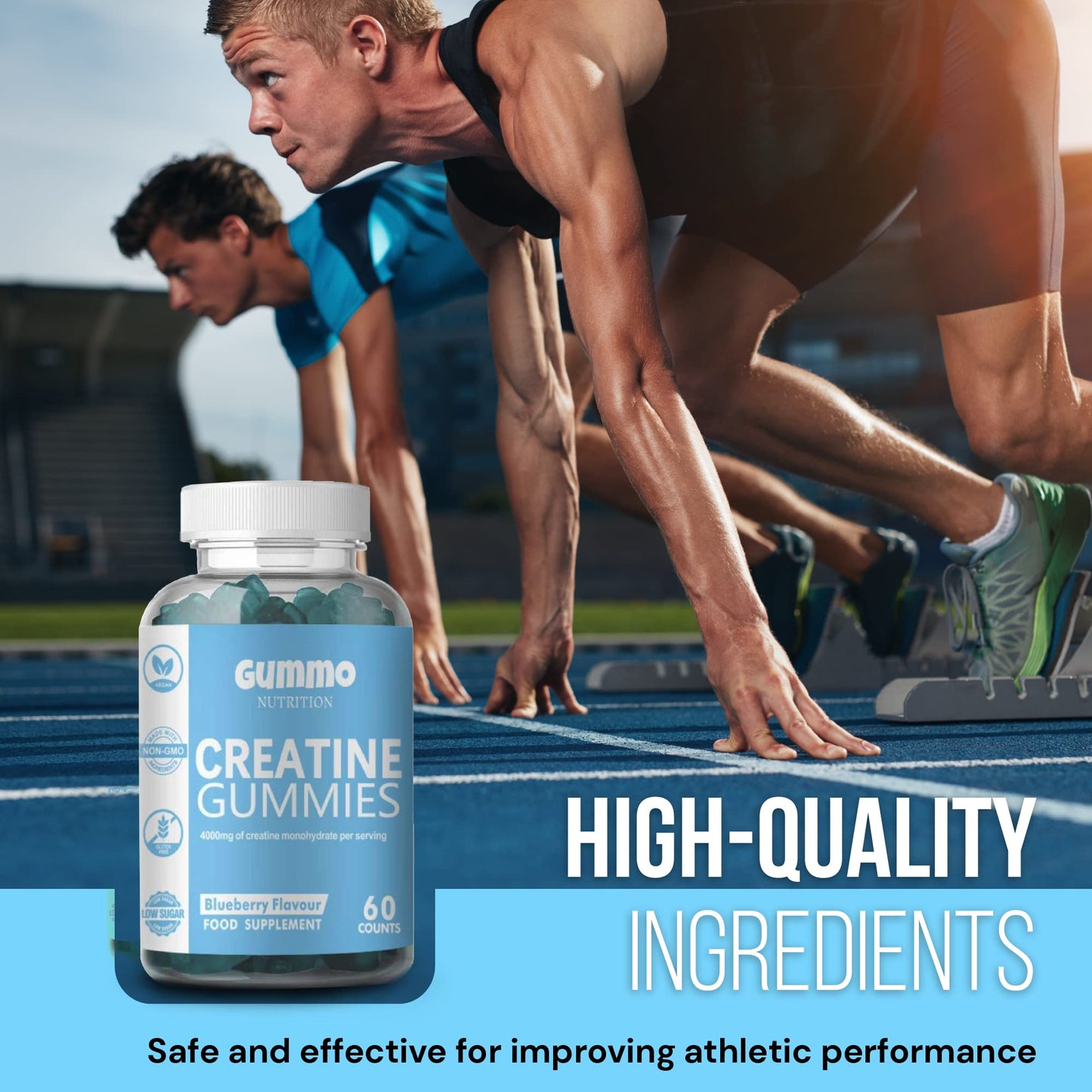 Creatine Monohydrate Gummies 4000mg for Men & Women - 60 Chewable Creatine - Maple Wellness Supplements