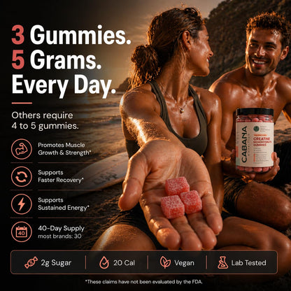 Creatine Monohydrate Gummies 5g - Only 2g Sugar, Made in USA - Sour Watermelon Flavor - Vegan & 3rd Party Tested - Pre & Post Workout Supplement for Women and Men (120 Count, 40 Servings) - Maple Wellness Supplements