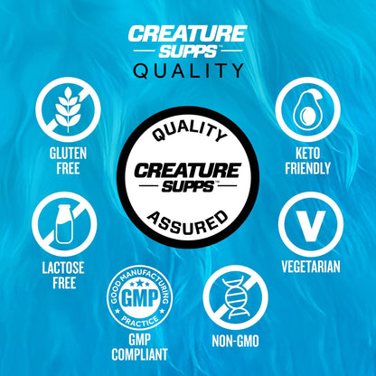 CREATURE® Creatine Complex - Creatine Monohydrate Powder with 5 Types of Creatine Including Con-Crēt® Creatine HCL, Promotes Muscle, Strength, Endurance, Brain Health, Unflavored, 300g 60 Servings - Maple Wellness Supplements