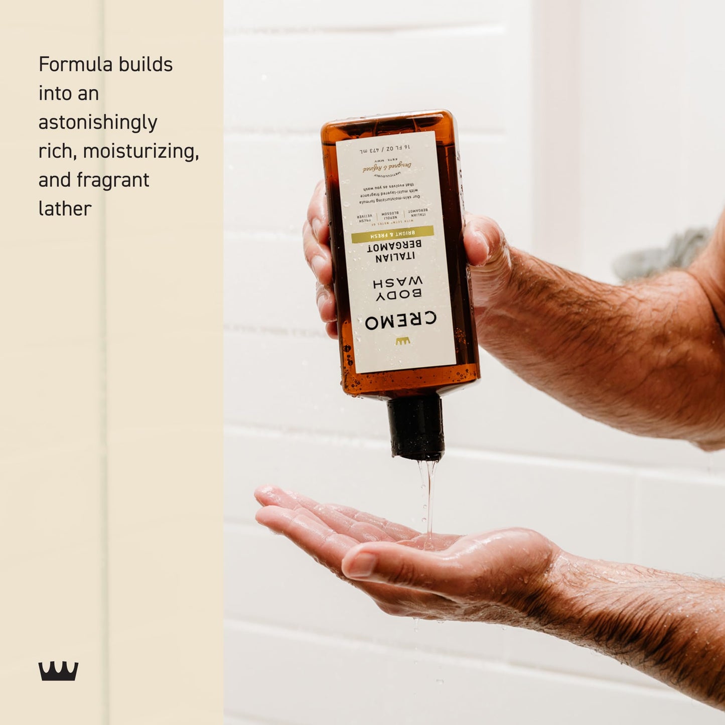 Cremo Body Wash for Men, Rich-Lathering Italian Bergamot, 16 Fl Oz - Maple Wellness Supplements