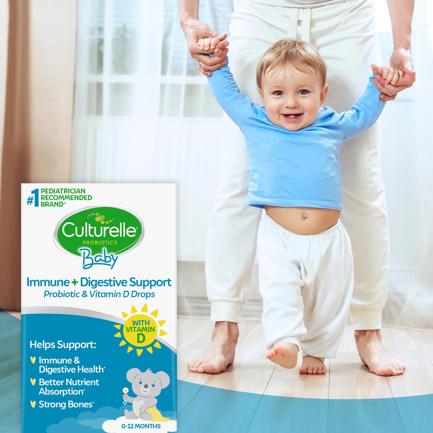 Culturelle Baby Probiotic Drops + Vitamin D, Immune & Digestive Health Support for Babies, Infants & Newborns 0-12 Months - Maple Wellness Supplements