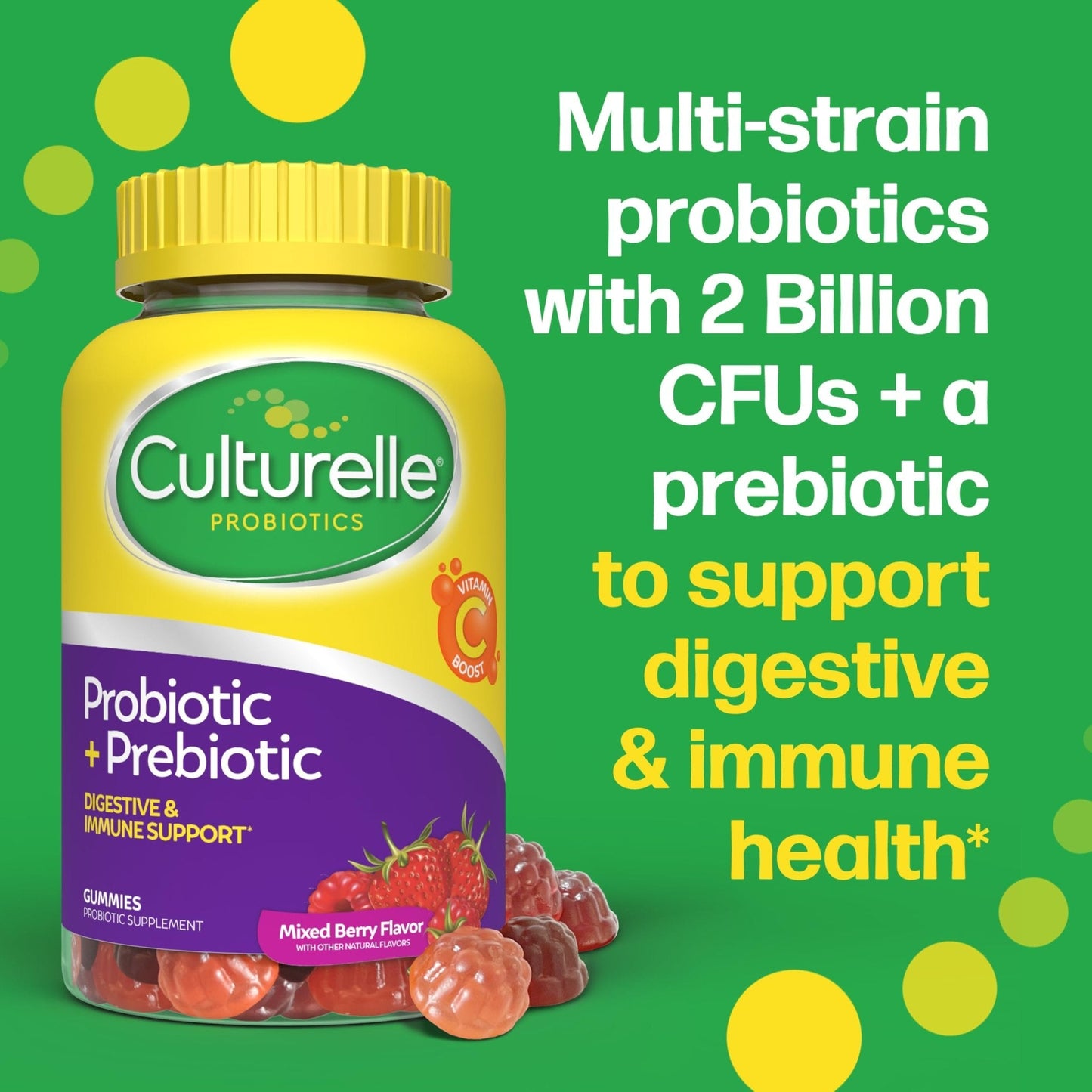 Culturelle Daily Probiotic Gummies for Women & Men, Berry Flavor, 52 Count, Naturally-Sourced Daily Probiotic - Maple Wellness Supplements