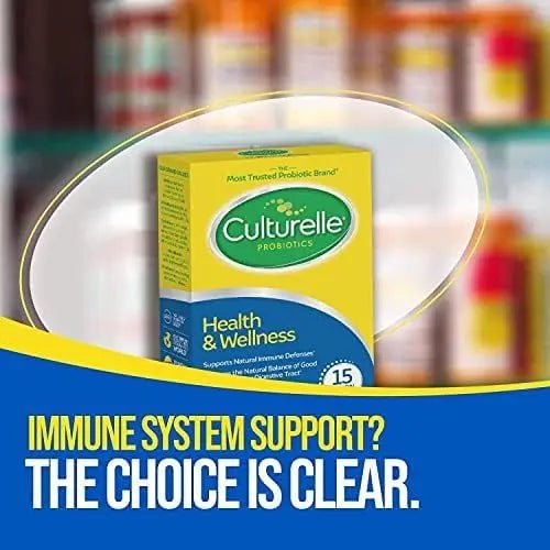 Culturelle Health & Wellness Daily Probiotic Supplement For Men & Women, Helps Support Your Immune System, Occasional Diarrhea, Gas & Bloating, 15 Billion CFUs, Non-GMO, 50 Count - Maple Wellness Supplements