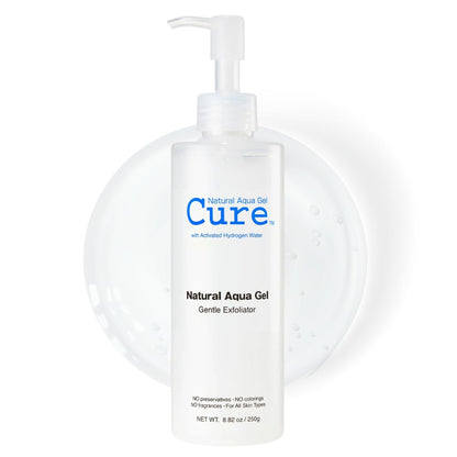 Cure by Toyo | Aqua Gel Gentle Exfoliator | Clear and Softer Skin | Non-Abrasive Face and Body Cleanser | Sensitive Skin | Big Size 8.82oz - Maple Wellness Supplements