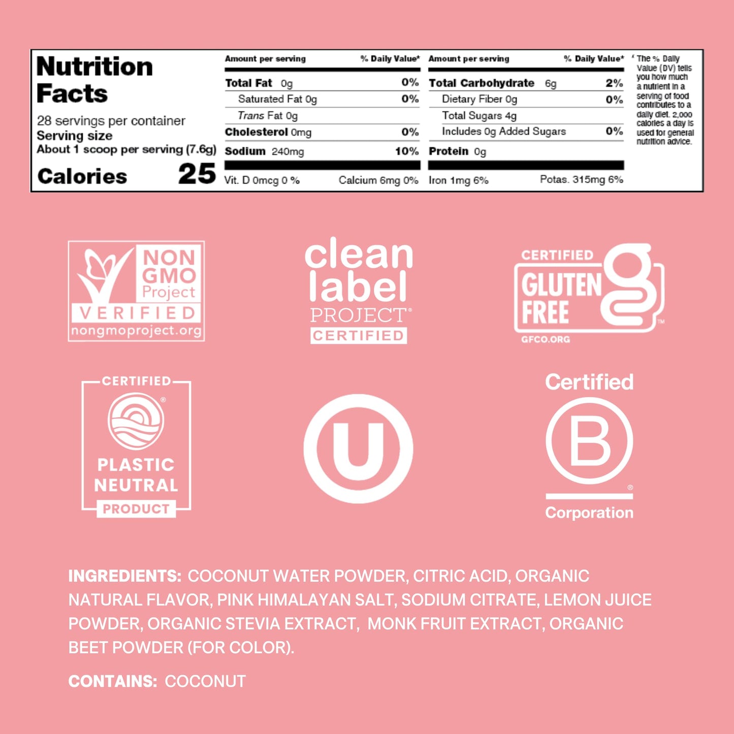 Cure Hydration | Plant-Based Electrolyte Drink Mix | No Added Sugar | FSA-HSA | Dehydration Relief Powder Made with Coconut Water | Non-GMO | Vegan | 28 Servings Jar - Strawberry Kiwi - Maple Wellness Supplements