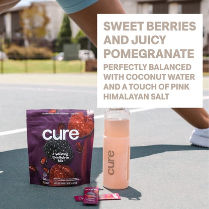 Cure Hydration | Plant-Based Electrolyte Drink Mix | No Added Sugar | FSA-HSA | Dehydration Relief Powder Made with Coconut Water | Non-GMO | Vegan - Maple Wellness Supplements