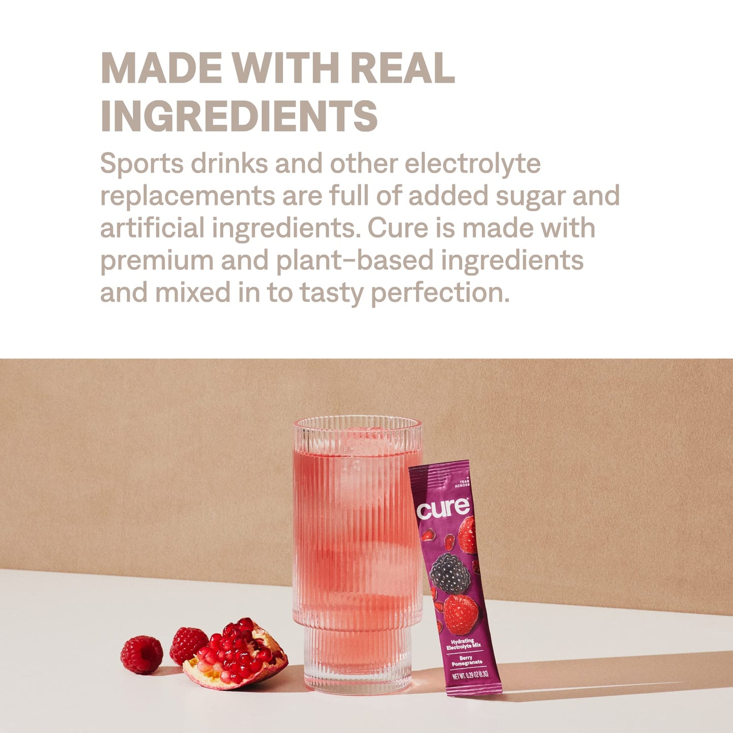 Cure Hydration | Plant-Based Electrolyte Drink Mix | No Added Sugar | FSA-HSA | Dehydration Relief Powder Made with Coconut Water | Non-GMO | Vegan - Maple Wellness Supplements