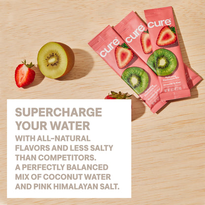 Cure Hydration | Plant-Based Electrolyte Drink Mix | No Added Sugar | FSA-HSA | Dehydration Relief Powder Made with Coconut Water | Non-GMO | Vegan | Pouch of 14 Packets - Blood Orange - Maple Wellness Supplements