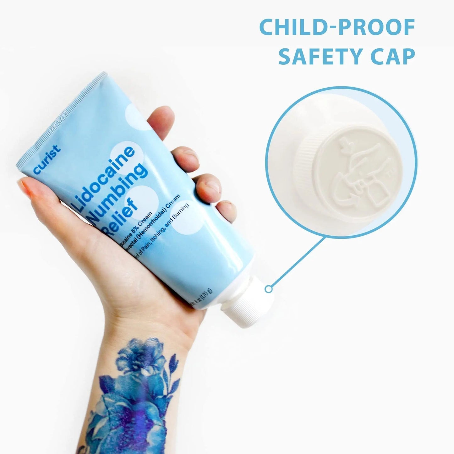 Curist 5% Lidocaine Numbing Cream - 6 oz (170 g) XL Tube - Soothing Numbing Cream for Temporary Discomfort, Itching, and Burning from Hemorrhoids Lidocaine 5% (1 Pack - 6 oz Tube) - Maple Wellness Supplements