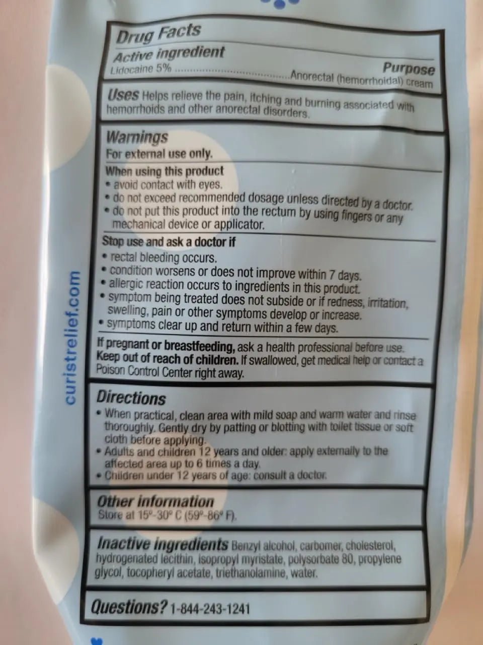 Curist 5% Lidocaine Numbing Cream - 6 oz (170 g) XL Tube - Soothing Numbing Cream for Temporary Discomfort, Itching, and Burning from Hemorrhoids Lidocaine 5% (1 Pack - 6 oz Tube) - Maple Wellness Supplements