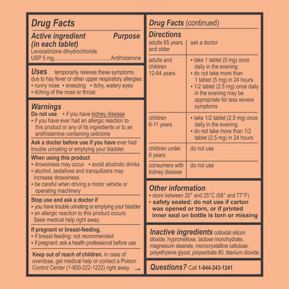 Curist - Generic Xyzal Levocetirizine 5 mg - (90 Tablets) - Allergy Pills, 24 Hour Allergy Relief - Allergy Medicine - Maple Wellness Supplements