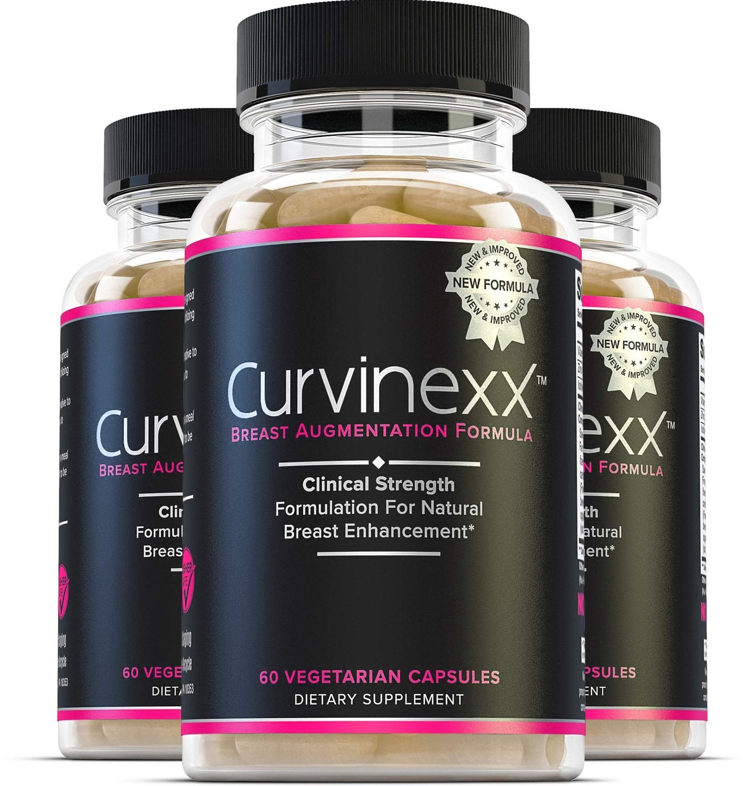 CURVINEXX (3 Bottles) - Natural Breast Toning and Firming Supplement. Lift, Firm and Enhance your Bust Naturally... - Maple Wellness Supplements