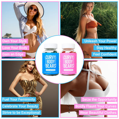 Curvy Body Bears Gummies Combo Pack - Chest and Bum Gummies - Workout Aid - Maple Wellness Supplements