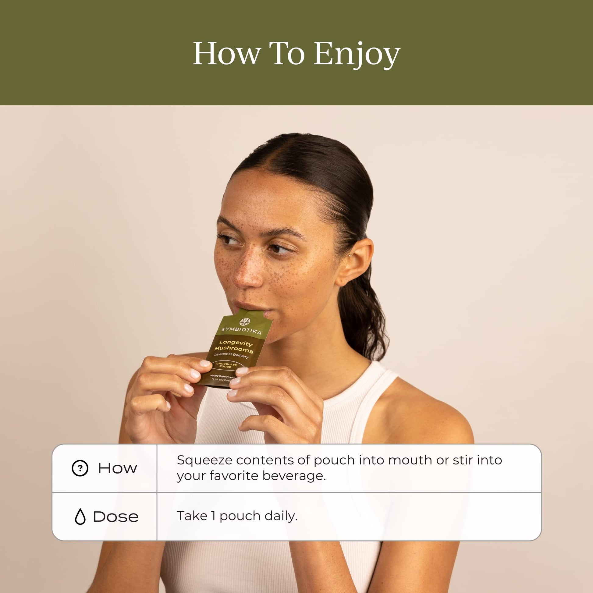 CYMBIOTIKA Liposomal Mushroom Supplement with Lion's Mane, Turkey Tail, B-Vitamins, Cordyceps & Reishi Mushrooms, Supplements for Immune Support and Energy, Chocolate Fudge Flavor, 30 Pack - Maple Wellness Supplements