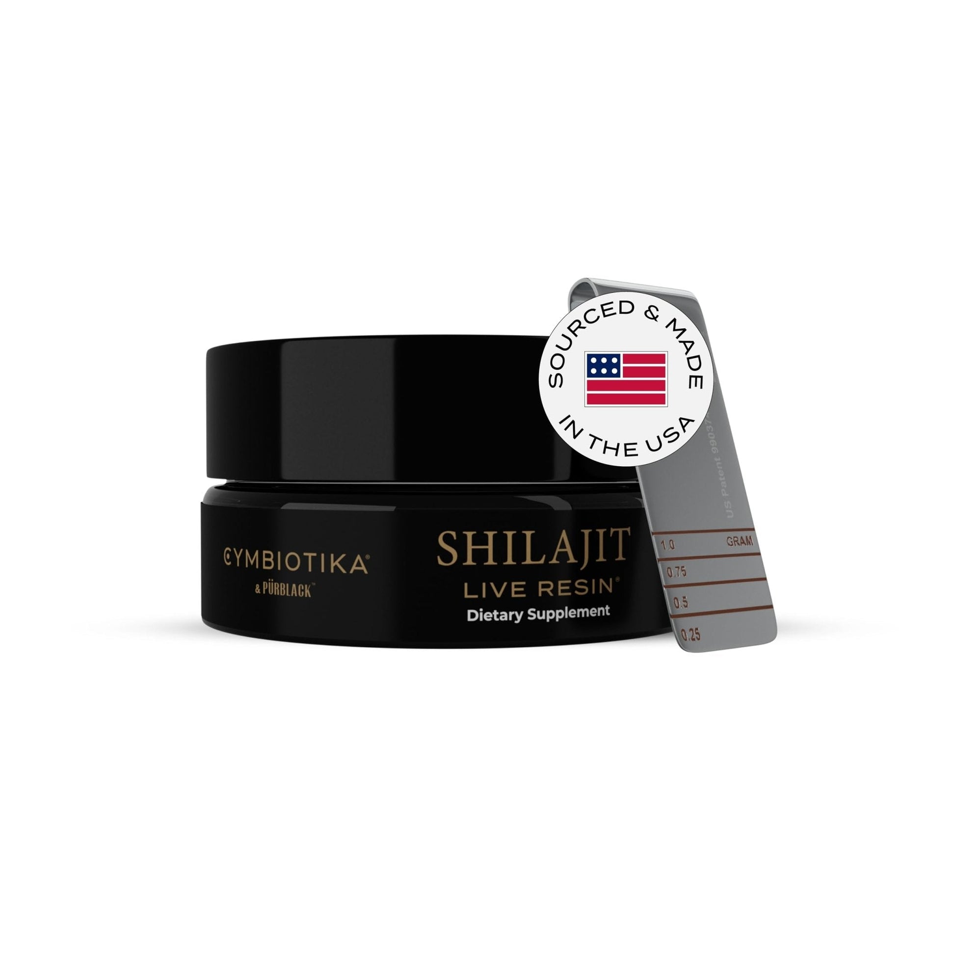 CYMBIOTIKA Pure Himalayan Shilajit Resin 500mg - 84+ Trace Minerals, High Potency with Elemental Gold & Fulvic Acid - for Energy, Focus, Immune & Digestive Support - Authentic Shilajit Resin - Maple Wellness Supplements