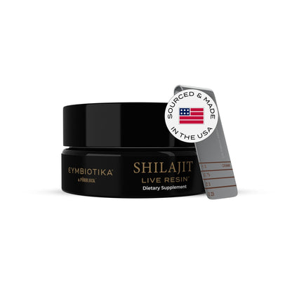 CYMBIOTIKA Pure Himalayan Shilajit Resin 500mg - 84+ Trace Minerals, High Potency with Elemental Gold & Fulvic Acid - for Energy, Focus, Immune & Digestive Support - Authentic Shilajit Resin - Maple Wellness Supplements