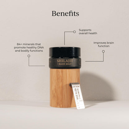 CYMBIOTIKA Pure Himalayan Shilajit Resin 500mg - 84+ Trace Minerals, High Potency with Elemental Gold & Fulvic Acid - for Energy, Focus, Immune & Digestive Support - Authentic Shilajit Resin - Maple Wellness Supplements