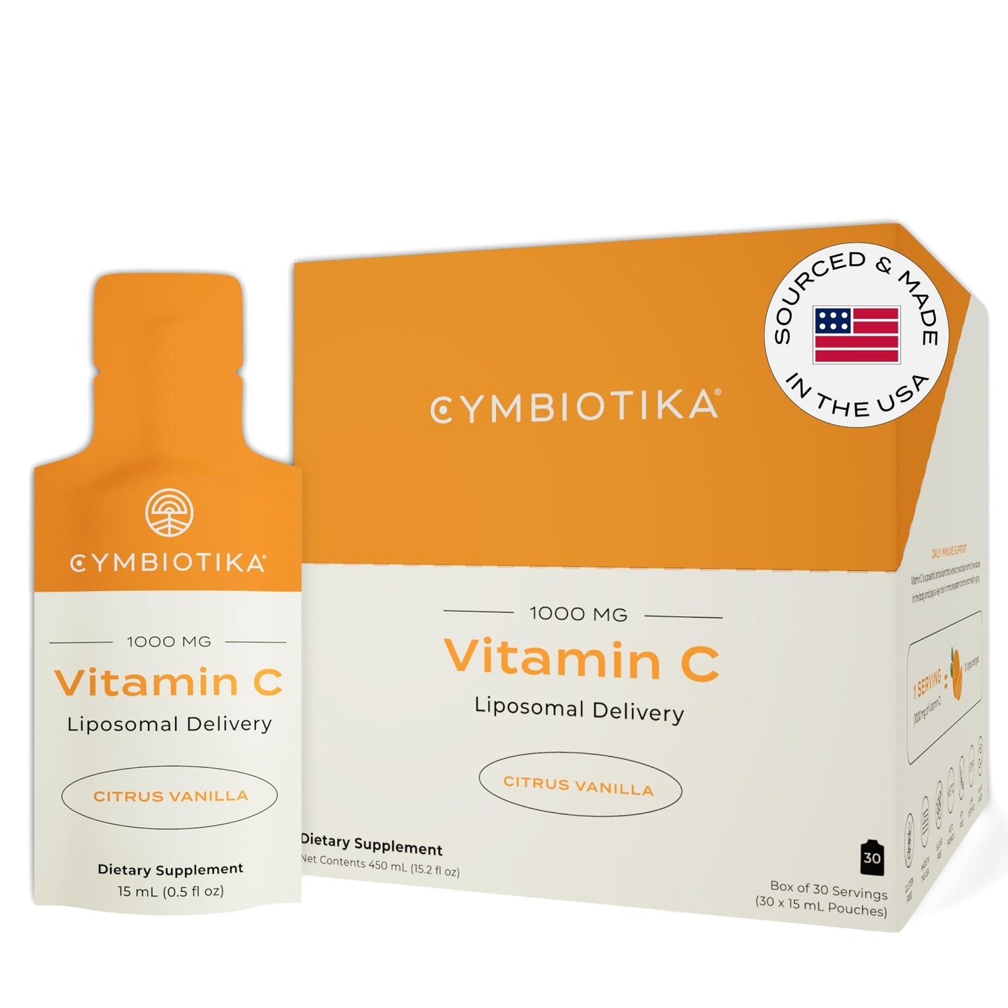 CYMBIOTIKA Vitamin C Individual Packets, Liposomal Delivery, Supplement for Immune Support, Collagen Boost, & Healthy Aging - Maple Wellness Supplements
