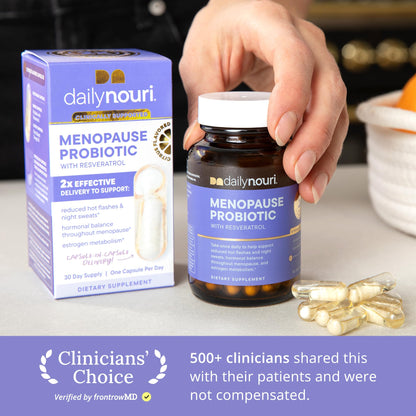 Daily Nouri Menopause Probiotics for Women | Hormonal Balance, Hot Flashes, Night Sweats & Gut Health | 3 Clinically Studied Strains - Maple Wellness Supplements